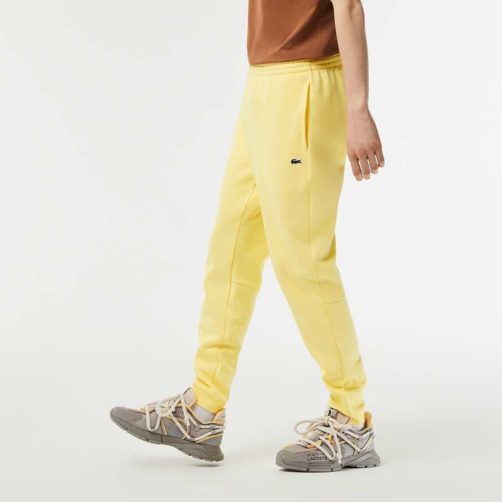 Yellow Lacoste Tapered Fit Fleece Trackpants | RPXCQB-675