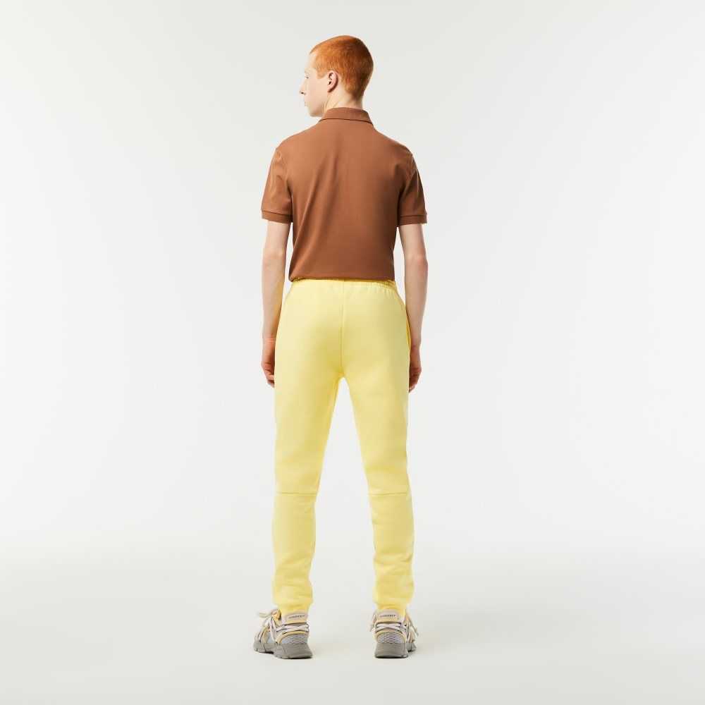 Yellow Lacoste Tapered Fit Fleece Trackpants | RPXCQB-675