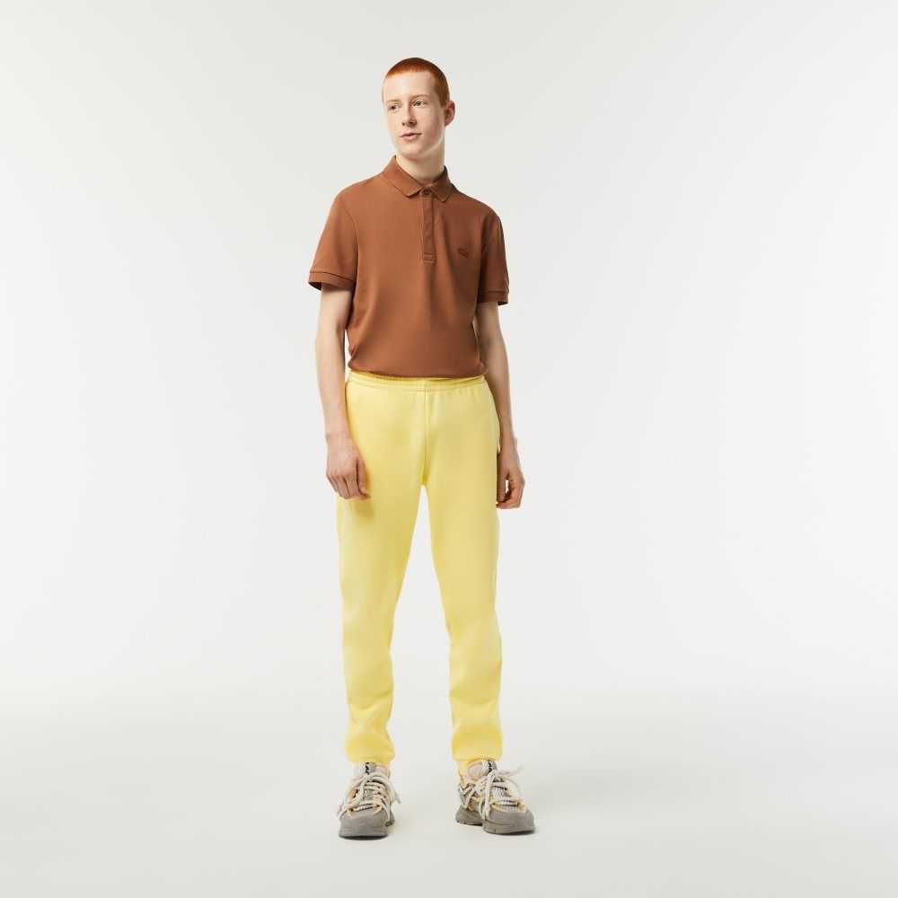 Yellow Lacoste Tapered Fit Fleece Trackpants | RPXCQB-675