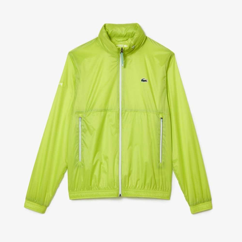 Yellow Lacoste Tennis x Novak Djokovic Zip Jacket | WDNEPF-562