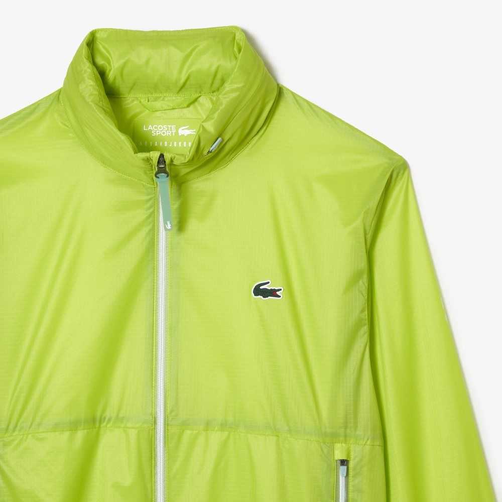 Yellow Lacoste Tennis x Novak Djokovic Zip Jacket | WDNEPF-562