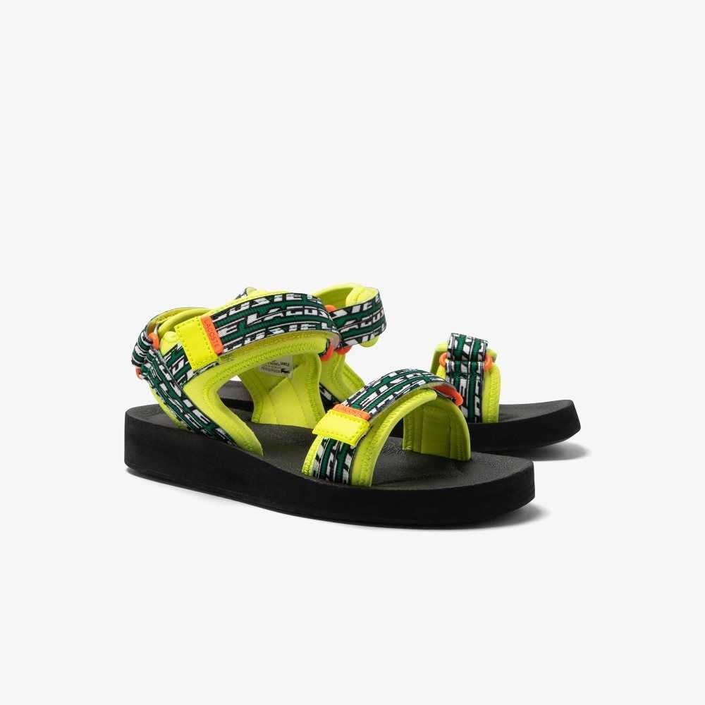 Ylw/Blk Lacoste Suruga Sandals | GIXVNA-432