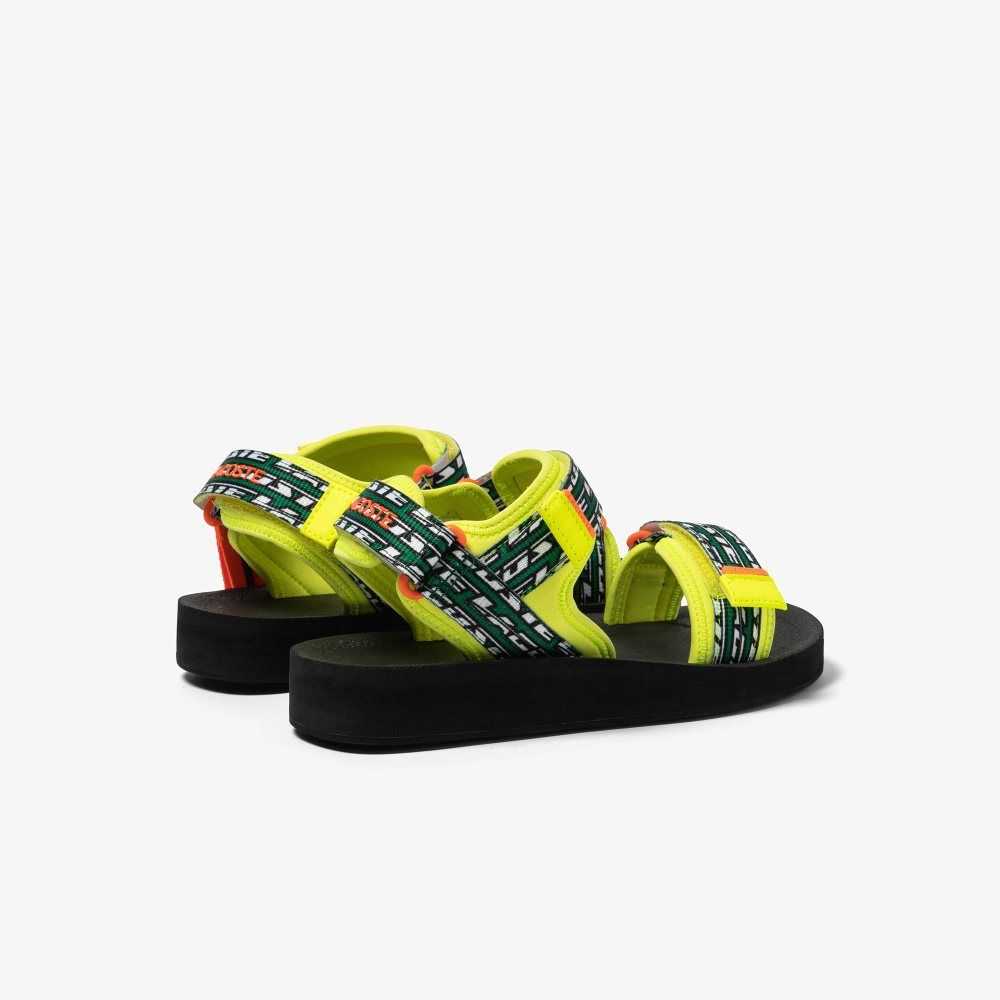 Ylw/Blk Lacoste Suruga Sandals | GIXVNA-432