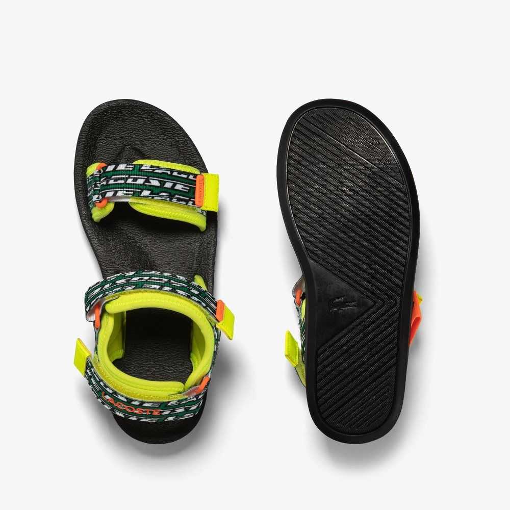 Ylw/Blk Lacoste Suruga Sandals | GIXVNA-432