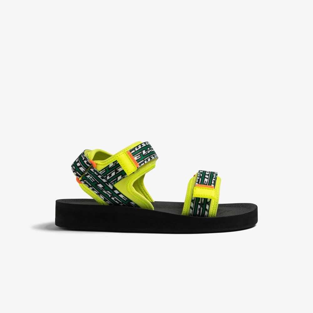 Ylw/Blk Lacoste Suruga Sandals | GIXVNA-432